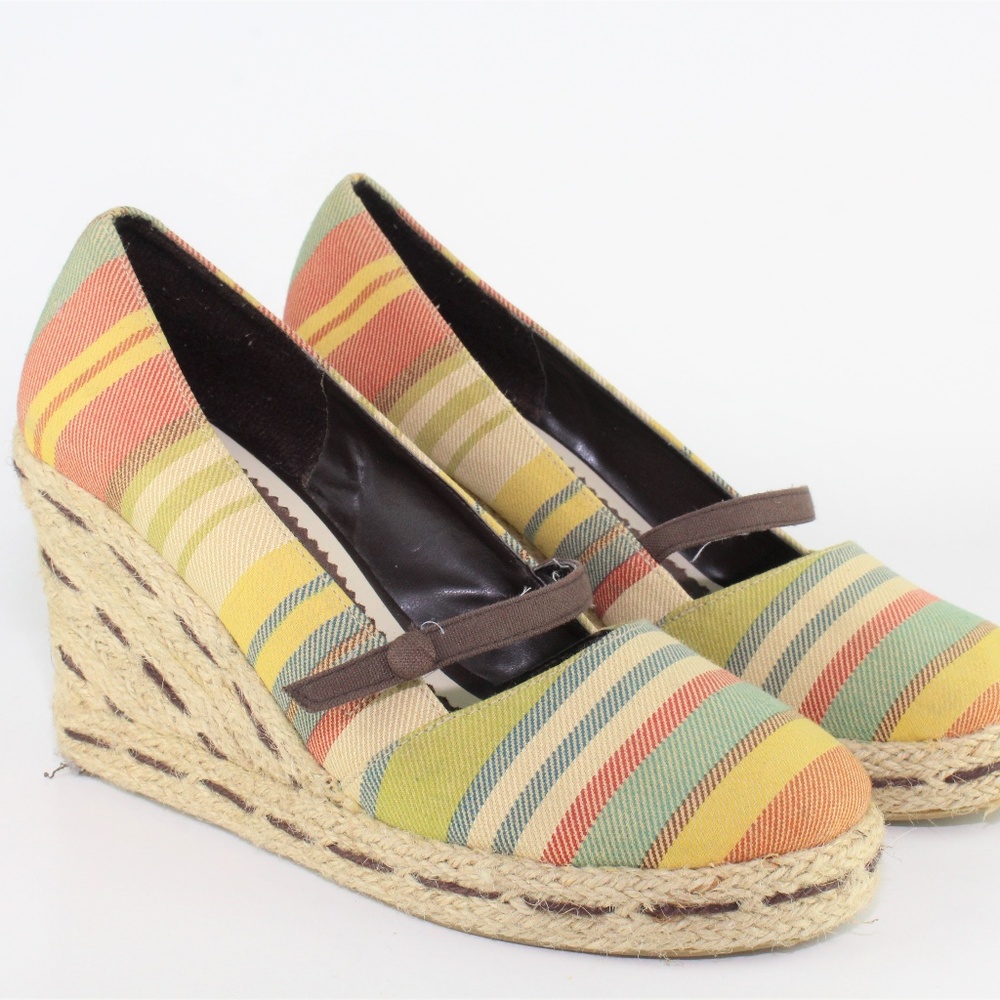 Dexter Mary Jane Platform Shoes Multi Color Wedge